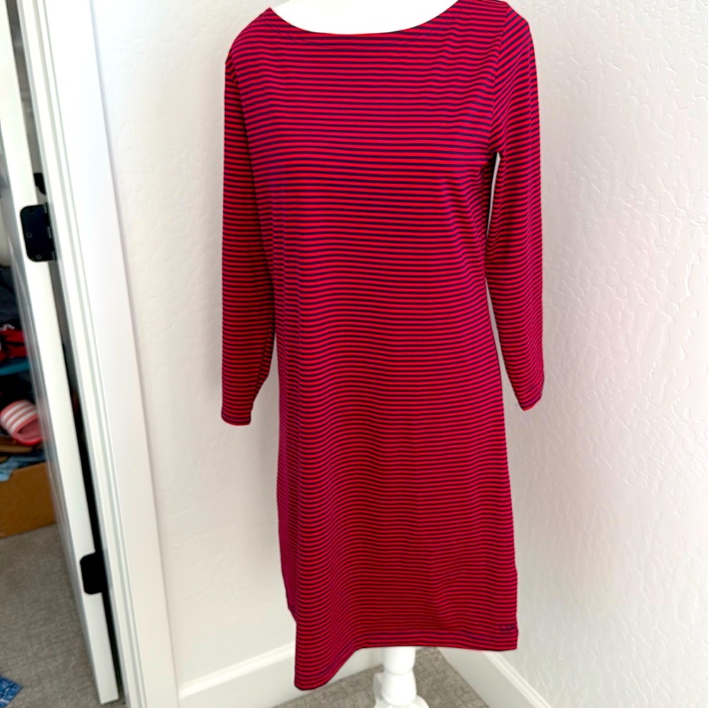 Vineyard Vines Red and blue  Striped Long Sleeve Dress